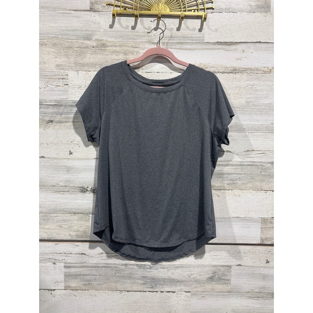 All In Motion Shirt Womens XL Gray Heathered Raglan Short Sleeve Activewear EUC